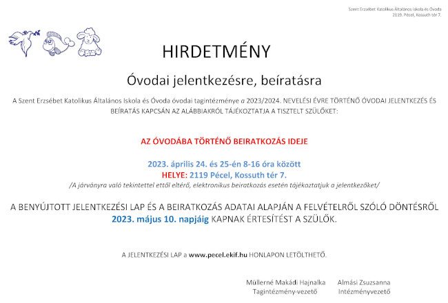 Hirdetmny Szent E Vodai Felvtel