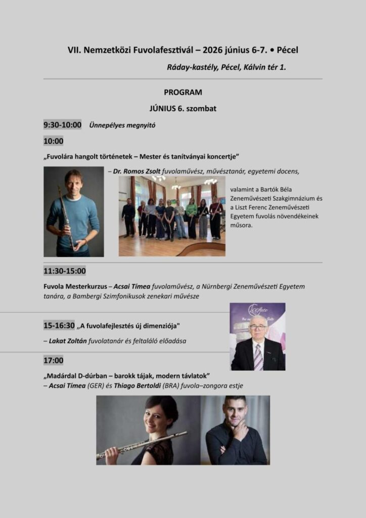 VII. Nemzetközi Fuvolafesztivál részletes program W 1